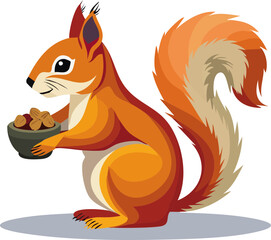 Fototapeta premium squirrel with acorn