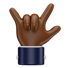 Rock Hand Gesture 3D Icon