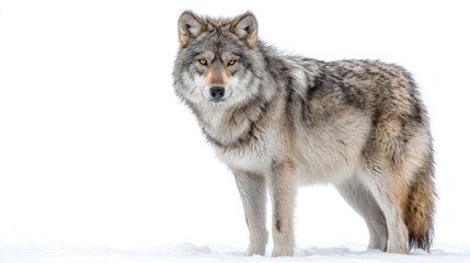 Obraz premium Gray wolf in snow