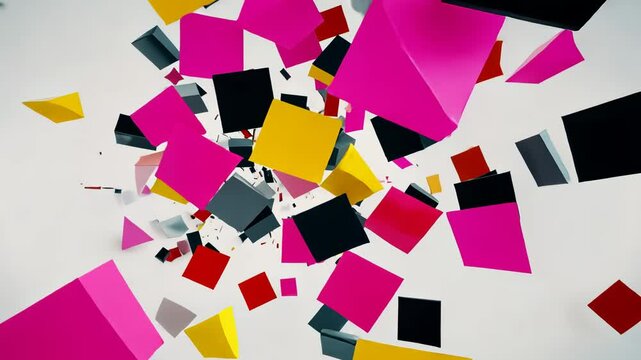 Colorful Sticky Note Cubes for Business Reminders in 3D Abstract Design