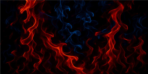 Abstract red light blue smoke and flame patterns create a dark, fiery background with a burning motion design (1)