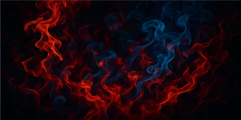 Abstract red light blue smoke and flame patterns create a dark, fiery background with a burning motion design (8)
