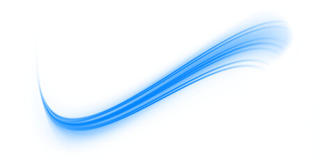  A PNG curved motion streak with blue trail 