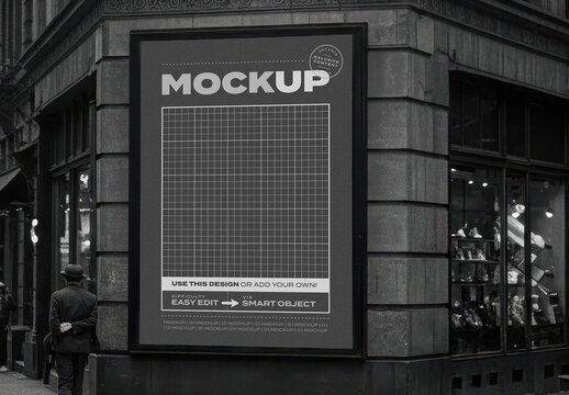Big Vertical Sign Mockup on Past City Vintage Design
