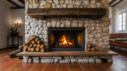 living room with fireplace