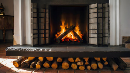 living room with fireplace