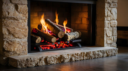 living room with fireplace
