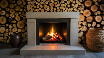 living room with fireplace
