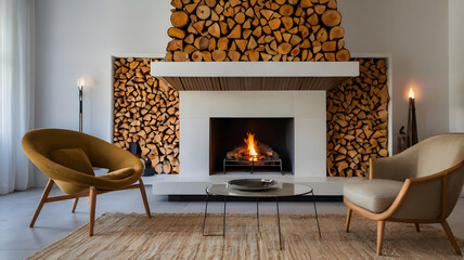 living room with fireplace