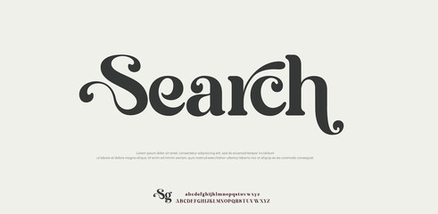 Search modern alphabet letters font logo. Typography luxury classic lettering serif italic fonts wedding vintage retro logos. vector illustration 