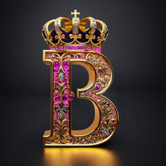 corona, letra B, letra inicial, quinceañera, brillo, dorado, marco, dorada, antigüedad, viejo, foto, antique, imagen, arte, madera, decoraciones, elegante