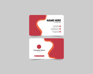 Creative Abstract Red Wave Business Card Layout Template for Modern Artistic Branding and Stylish Personal Identity