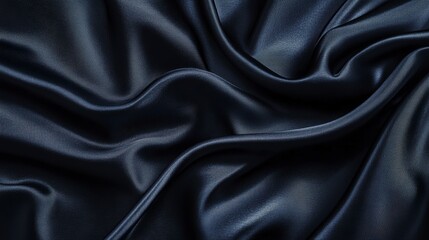 Obraz premium Dark navy blue silk fabric texture