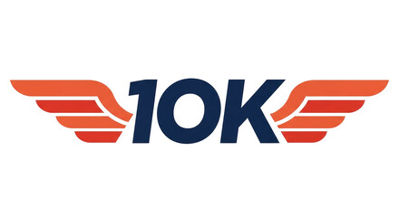 Isolated 10K Logo with Wings
