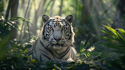 close up of a wild tiger in the jungle, tiger in nature