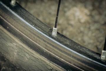 Details of a sports bike in close-up. Macrophotography