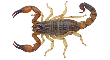 Isolated Scorpion with Claws and Tail