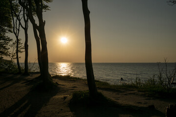 sonne &uuml;ber Warnem&uuml;nder Strand