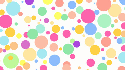 Colorful polka dot background white background Vector