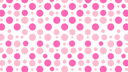 Pink polka dots pattern, Pink polka dot background white background Vector