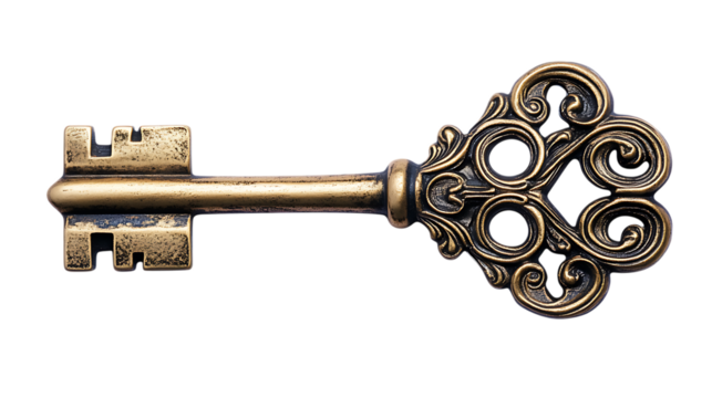 old key isolated on white