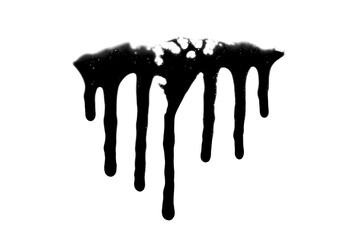 Dripping black liquid isolatd on white background