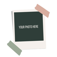 Polaroid Frame with Decorative Pink and Green Tape

