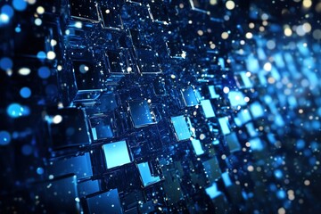 Futuristic digital block chain background stock photo