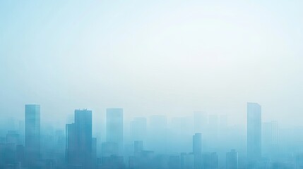 Fototapeta premium City skyline shrouded in hazy light.
