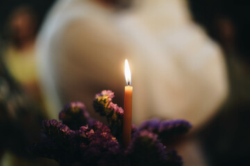 candles and flowers