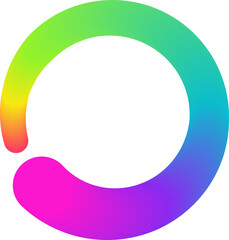 Color gradient abstract shape. Wavy curved rainbow ribbon. Neon color geometric design element. Dynamic squiggles zigzag figure.