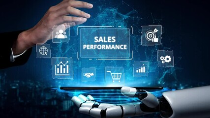 Digital sales performance dashboard showing sales performance metrics, performance trends, sales performance analytics, and sales improvement in business context. Muxer - Powered by Adobe