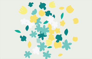 Fashionable frame of flowers. Spring background design, colorful bright flowers, decorative beautiful garden. Place for text. Design for postcard, invitation, web. Vector illustration