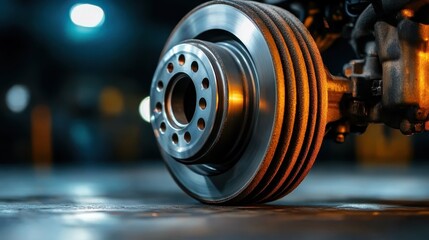 A beautifully crafted car wheel is captured in vibrant detail, emphasizing the engineering excellence and design aesthetics present in modern automotive technologies.