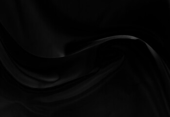 Obraz premium Black gray satin dark fabric texture luxurious shiny that is abstract silk cloth background with patterns soft waves blur beautiful.