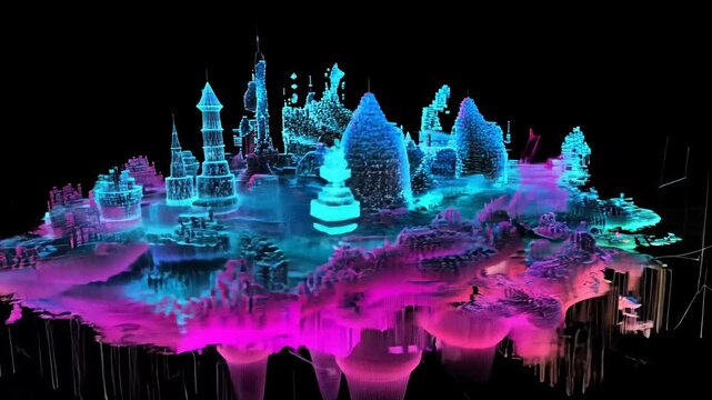 Cinematic 3D X Ray Abstract Shapes and Patterns in Slow Motion Animation