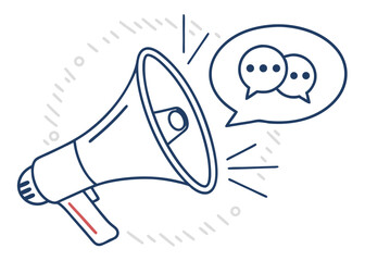 &ldquo;Dynamic Illustration of a Bullhorn Paired with a Chat Bubble Symbolizing Amplified Communication and Dialogue&rdquo;