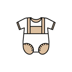 Obraz premium An adorable baby bodysuit illustrated in minimalist style. 