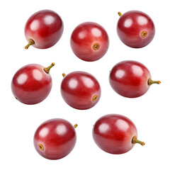 Isolated red grapes on a black background perfect for healthy eating or culinary concepts