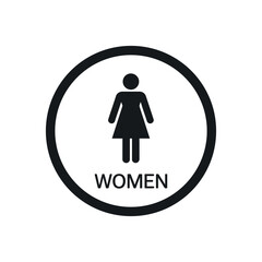 Simple black and white women s restroom sign