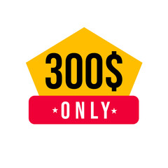300$ offer badge png, red chalk file png, product price tag png