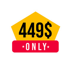 449$ red tag png, bold product badge png, chalk style label png