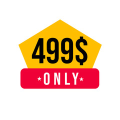 499$ label promo png, chalkboard red tag png, editable badge icon png
