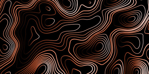 Obraz premium Gradient color topology and topography vector design abstract background contour map texture for print works . black curve line background with wave shape vector illustration. 