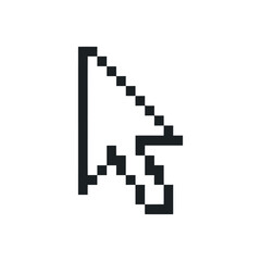 Pixelated cursor icon in black and white