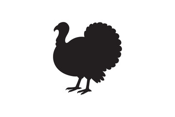 Fototapeta premium Turkey silhouette on white background.