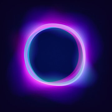 Interactive Neon Light Ring Futuristic AI Assistant Interface Voice Recognition System Smart Device UI Glowing Digital Effects