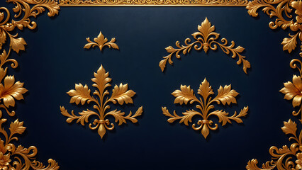 vintage floral pattern, intricate golden botanical background, graphic design illustration wallpaper
