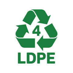 Obraz premium Recyclable Plastic Recycling Symbol LDPE Plastic Number 4