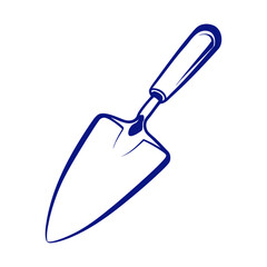 Gardening trowel tool for digging vector icon design